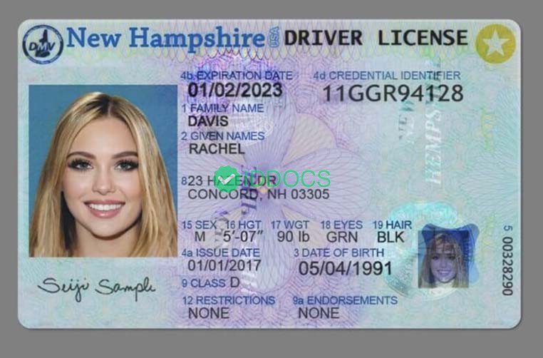 USA New Hampshire driver's license