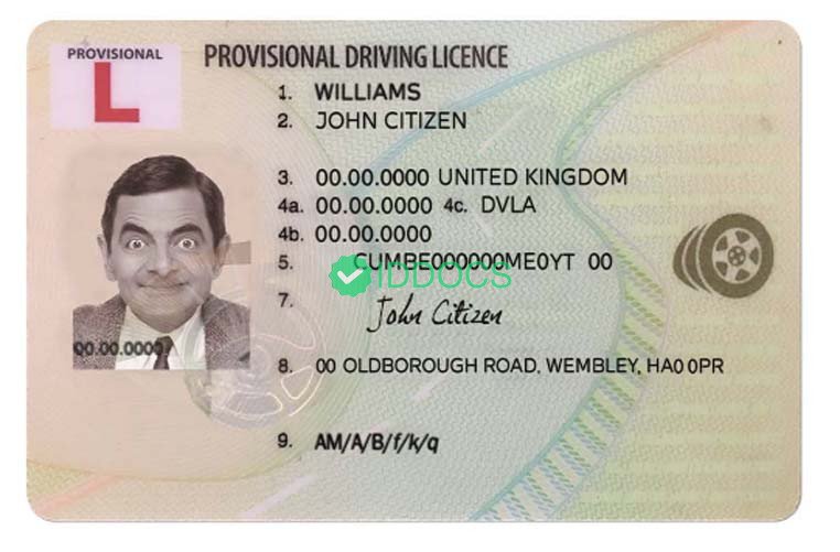 UK/England Provisional Driving License